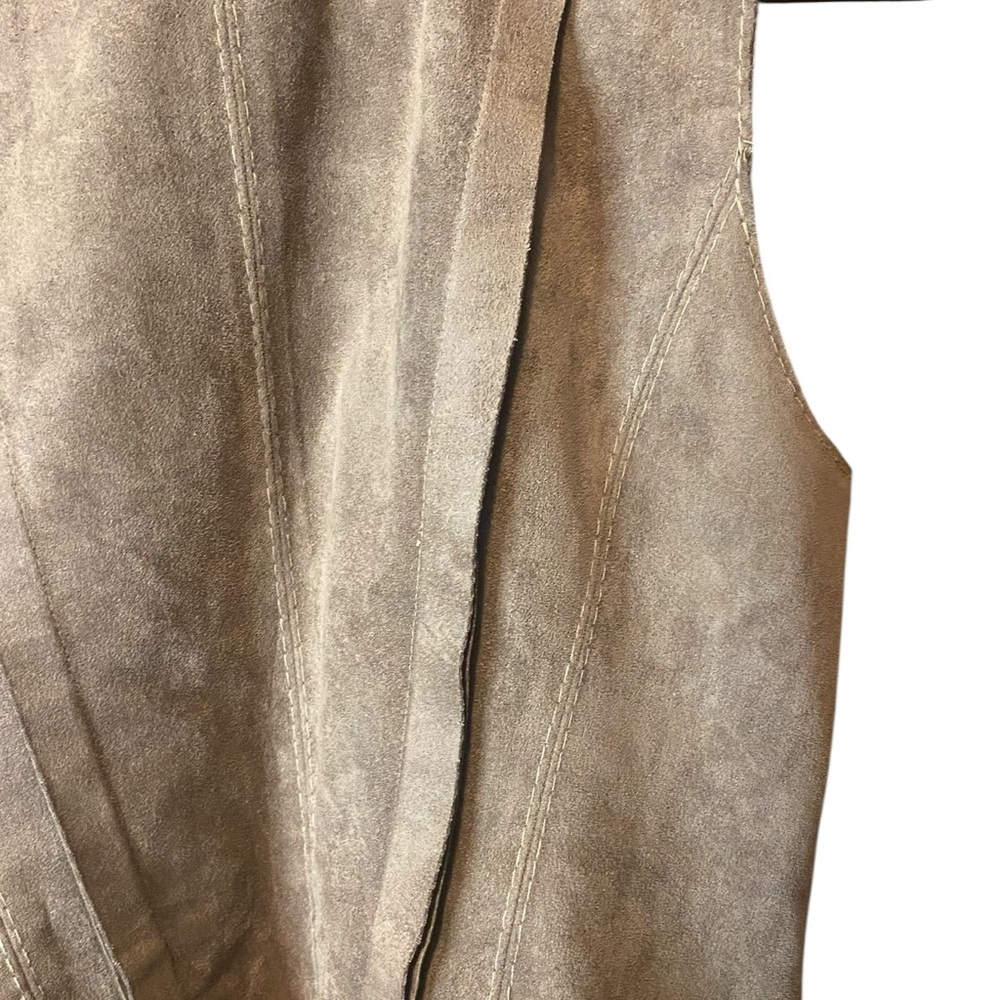 BCBGMaxAzria Boho Brown Faux Suede Draped Vest Small - Picture 8 of 8